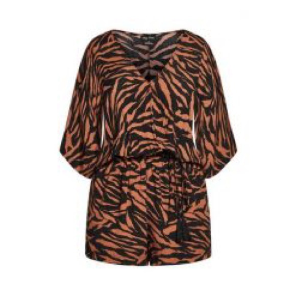 City Chic Cancun Tiger Stripe NWT Playsuit Romper size 18 - Picture 4 of 8